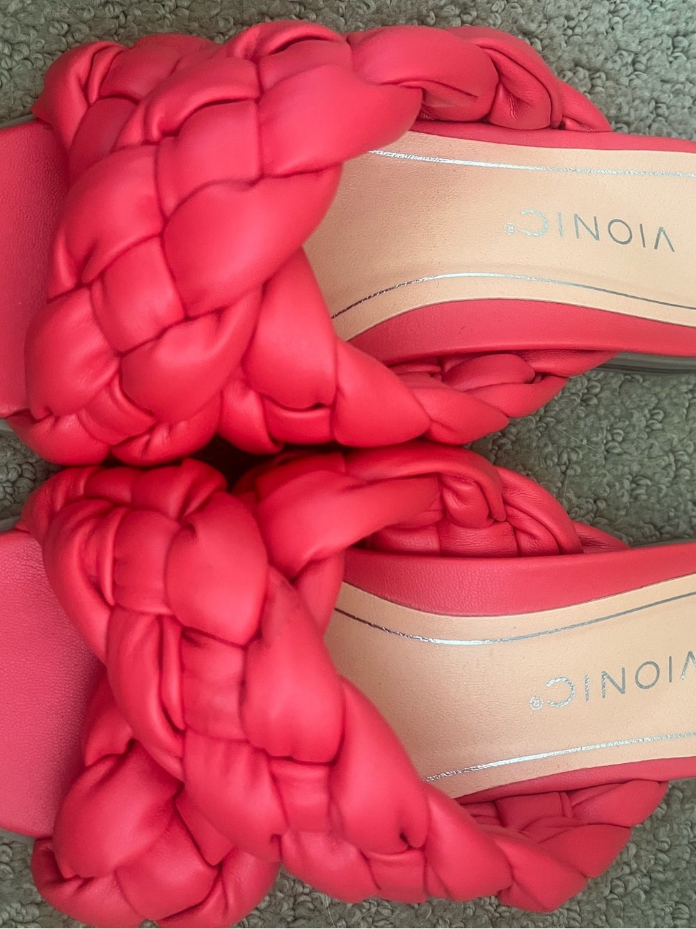 Vionic Braided Slide Sandals - Coral
